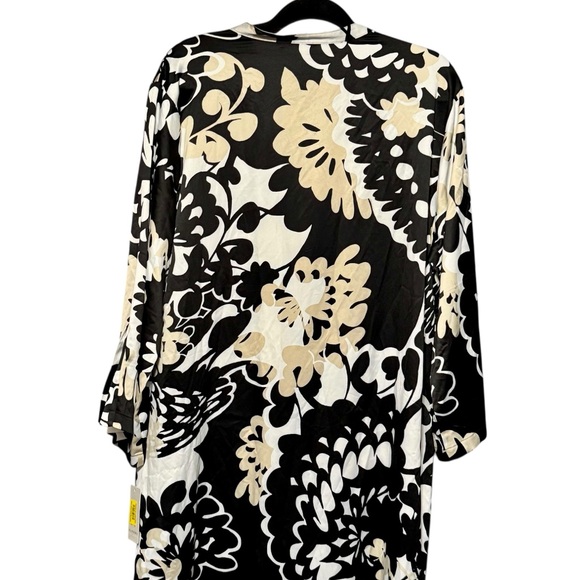 Natori New Women's Soleil Floral Printed Matte Satin Mandarin Caftan XL - Picture 7 of 11